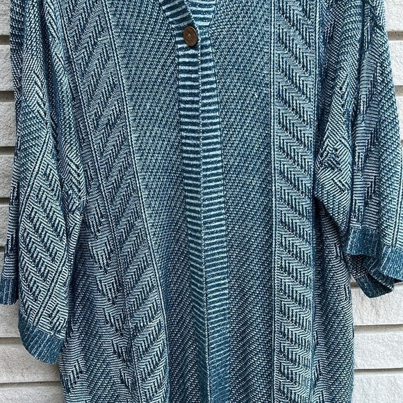 Woolrich Katie Bird Short Sleeve Hooded Cardigan Blue Size M/L - Picture 6 of 14